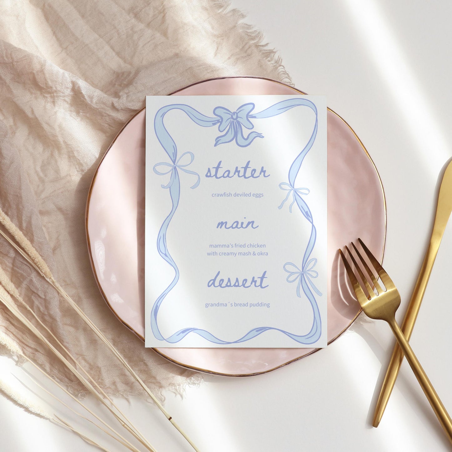 Blue Coquette Menu