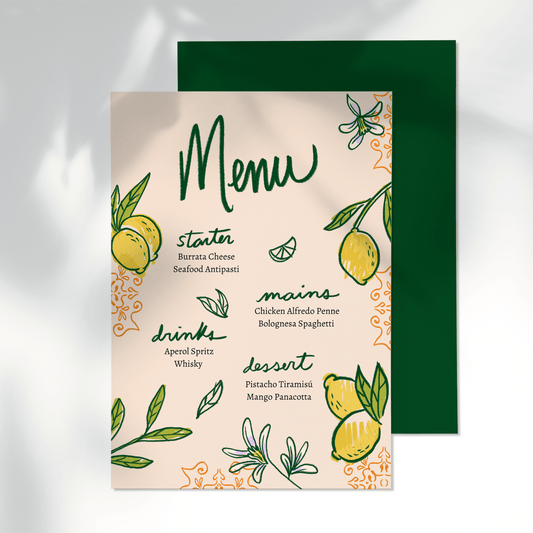 Pink Limoncello Menu