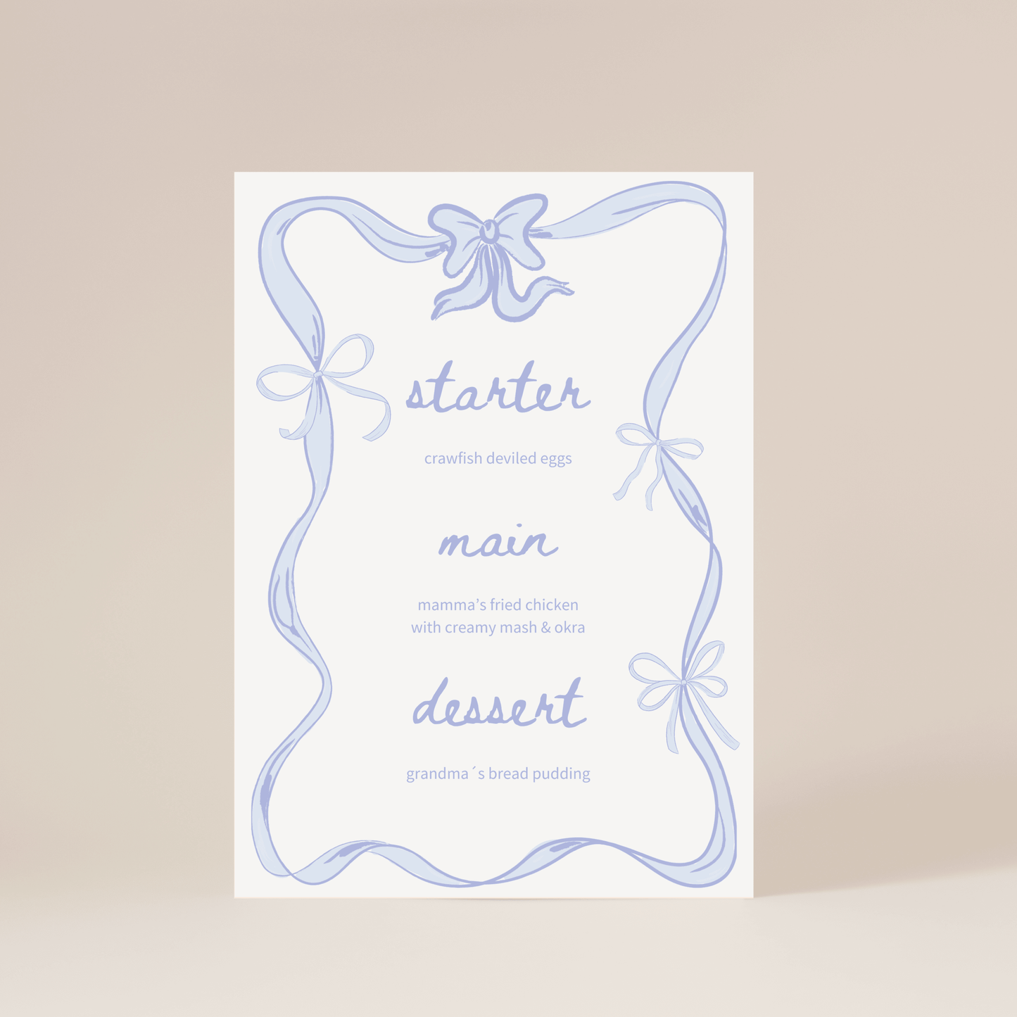 Blue Coquette Menu