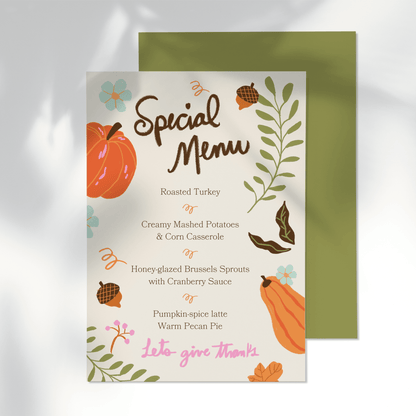 Thanksgiving Menu