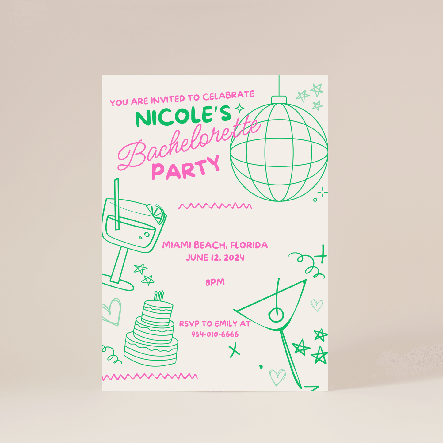 Bachelorette Party Invite