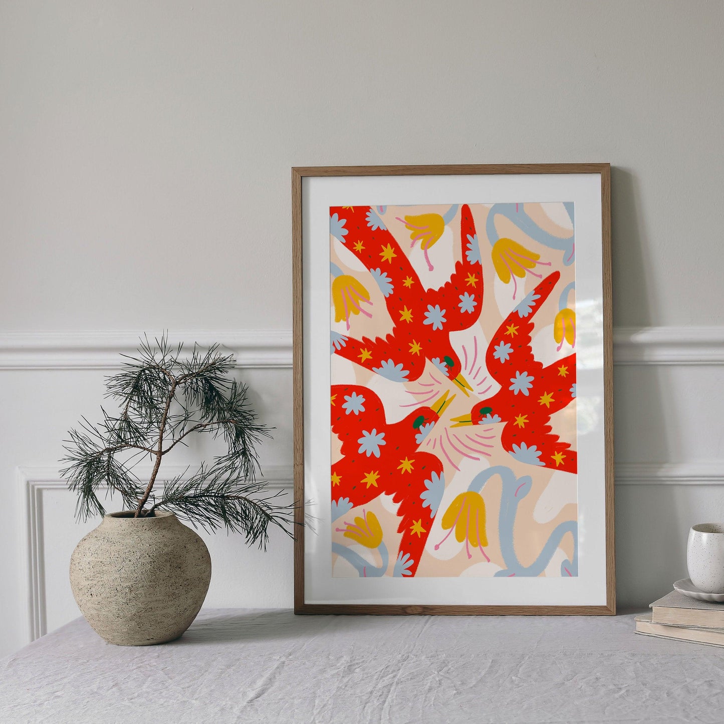 Three Red Birds