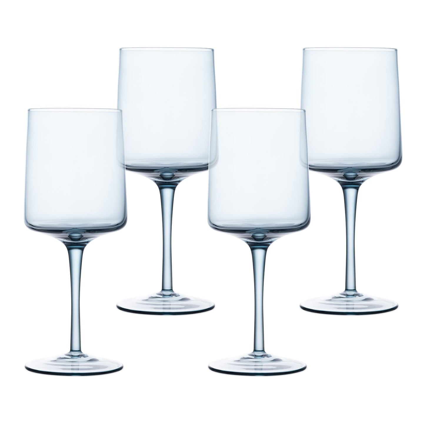 Blue Square Wine Glasses - Set of 4