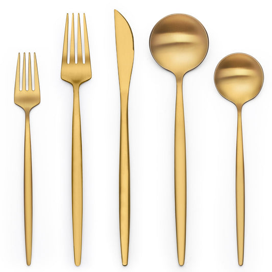 40 Piece Gold Silverware - Set for 8