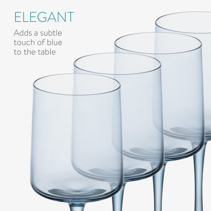 Blue Square Wine Glasses - Set of 4