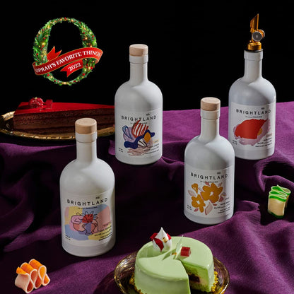 Brightland The Artist Capsule Cold-Pressed Olive Oils - Oprah’s Favorite Olive Oil Set Infused with Garlic, Lemon, Basil, and Chili Peppers, 12.7 fl. oz. Bottles (Pack of 4)