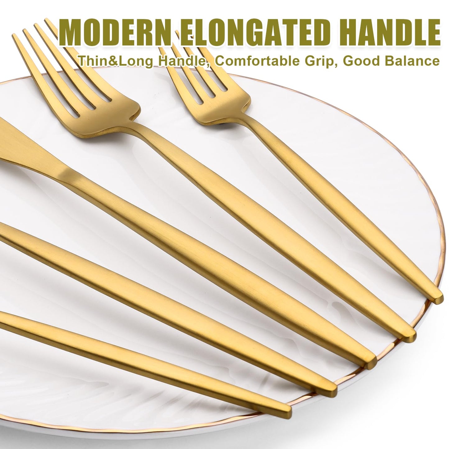 40 Piece Gold Silverware - Set for 8