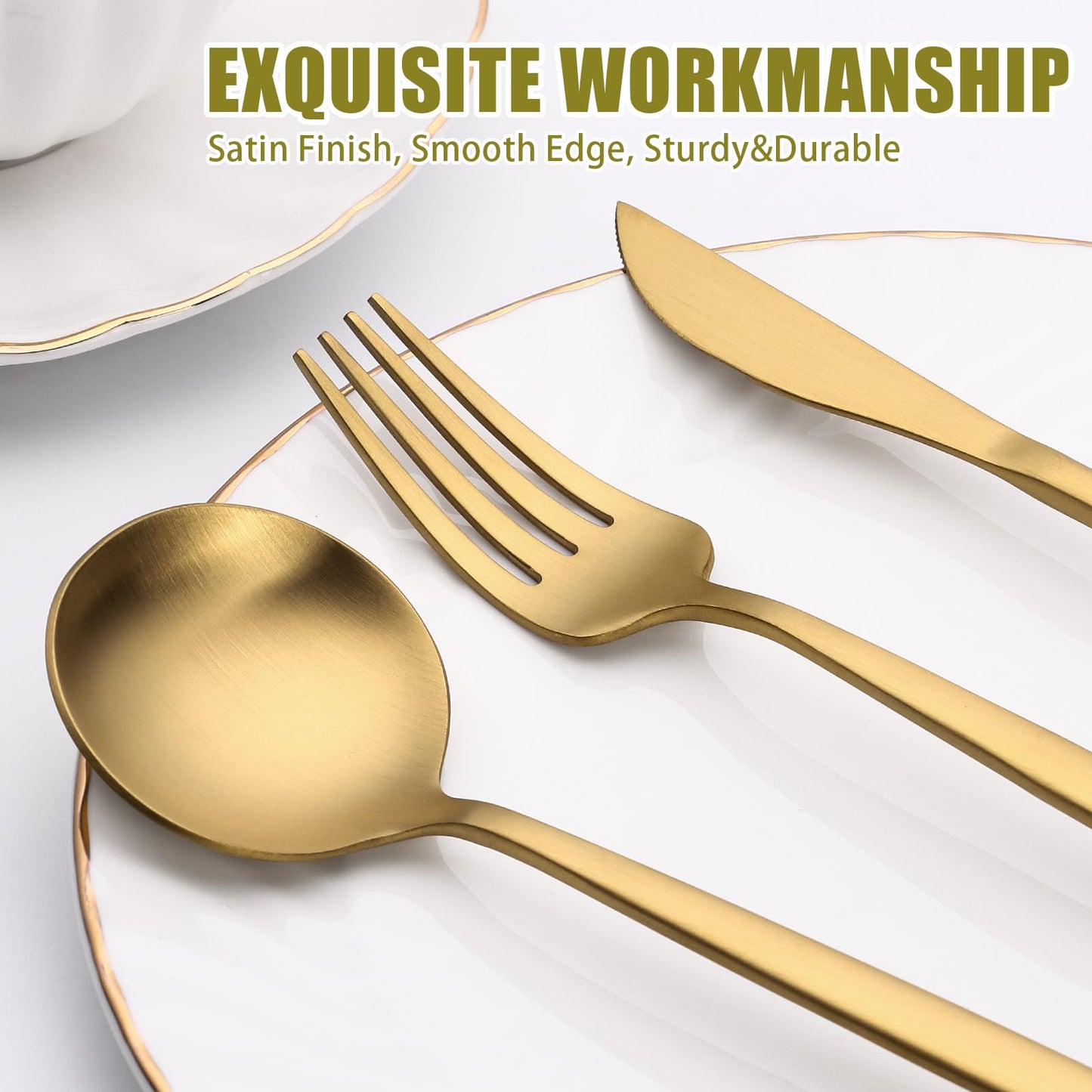 40 Piece Gold Silverware - Set for 8