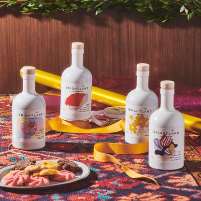 Brightland The Artist Capsule Cold-Pressed Olive Oils - Oprah’s Favorite Olive Oil Set Infused with Garlic, Lemon, Basil, and Chili Peppers, 12.7 fl. oz. Bottles (Pack of 4)
