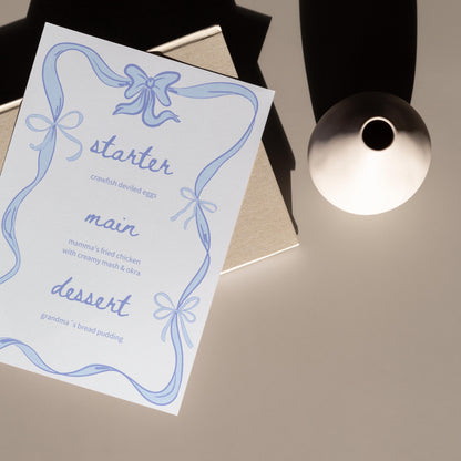 Blue Coquette Menu