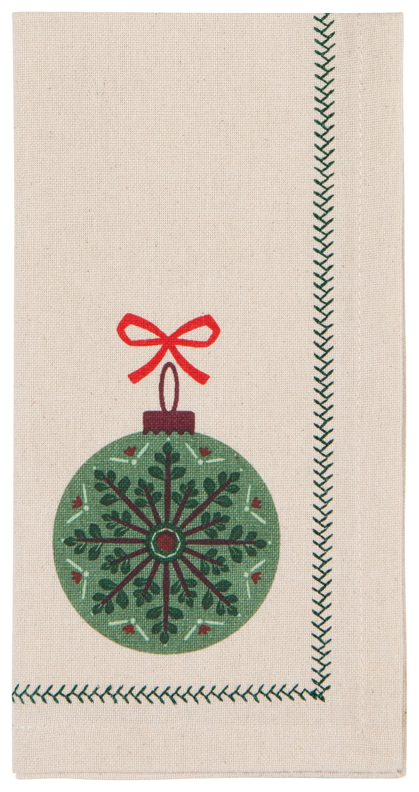 Christmas Ornament Cotton Napkins - Set of 4