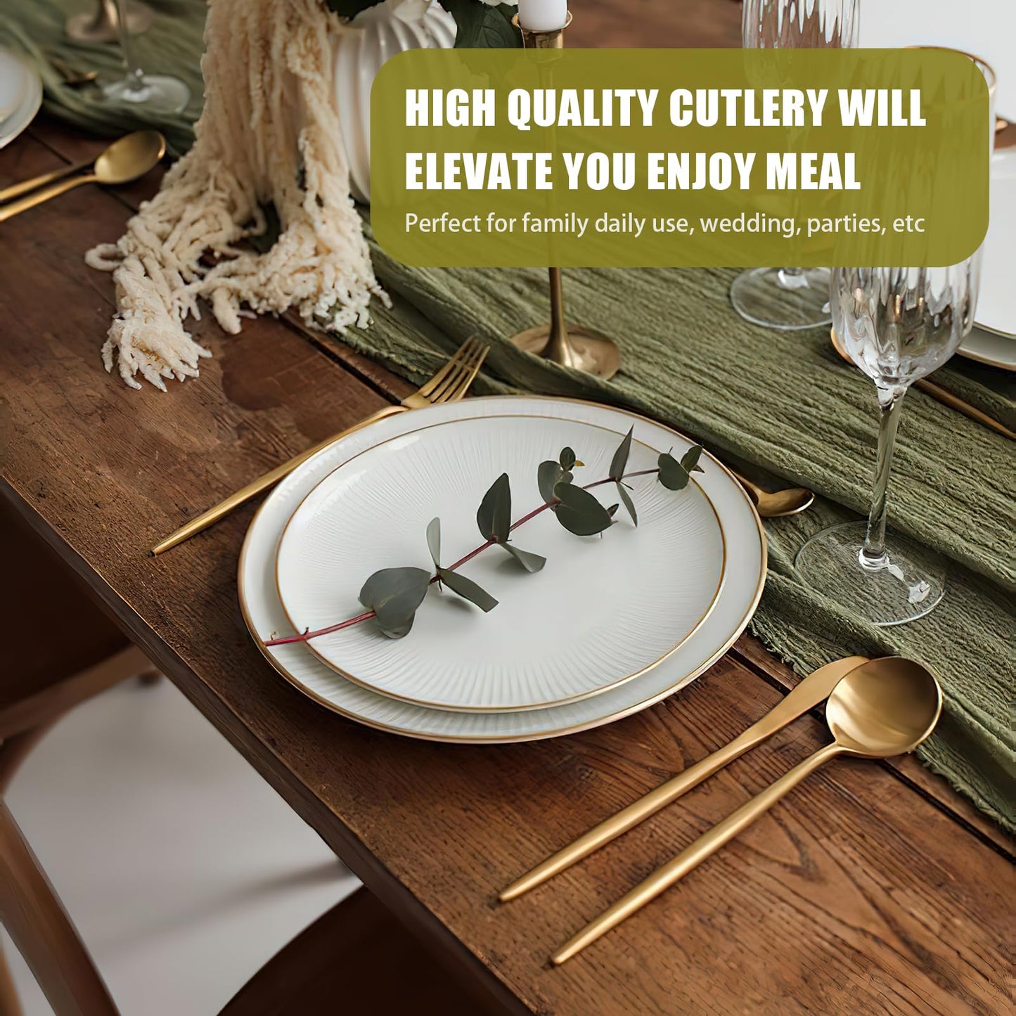 40 Piece Gold Silverware - Set for 8