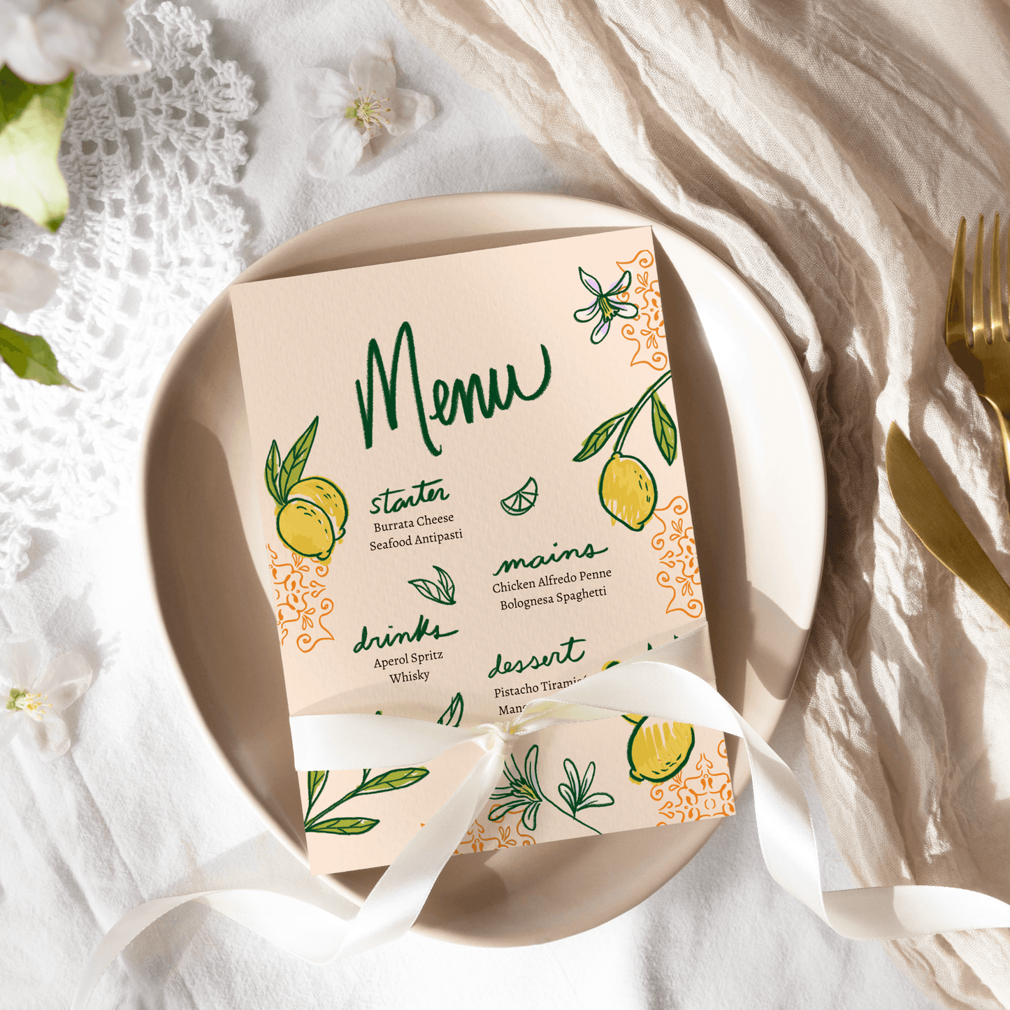 Pink Limoncello Menu