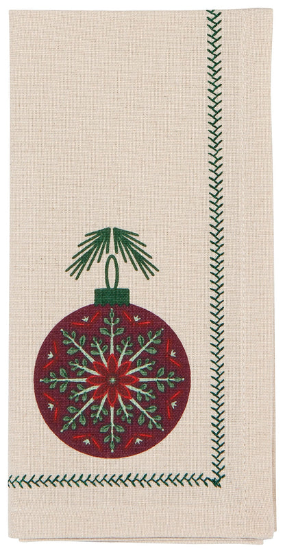 Christmas Ornament Cotton Napkins - Set of 4