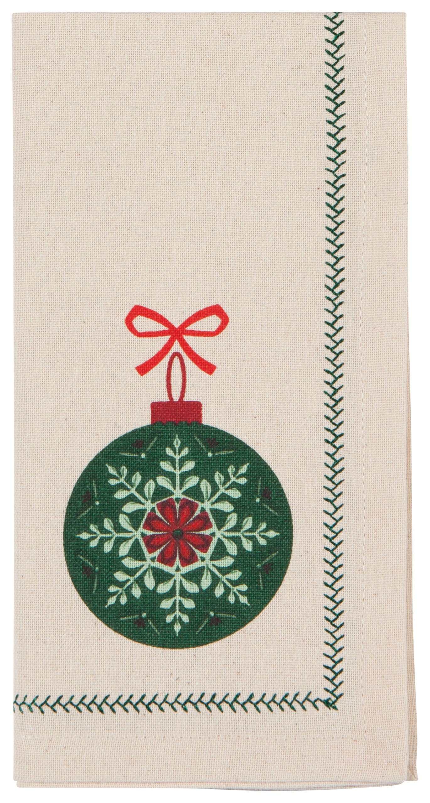Christmas Ornament Cotton Napkins - Set of 4