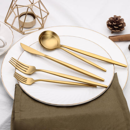 40 Piece Gold Silverware - Set for 8