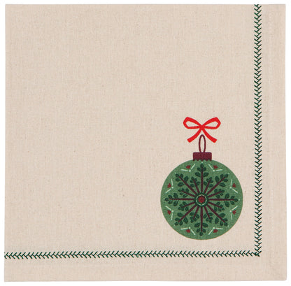 Christmas Ornament Cotton Napkins - Set of 4