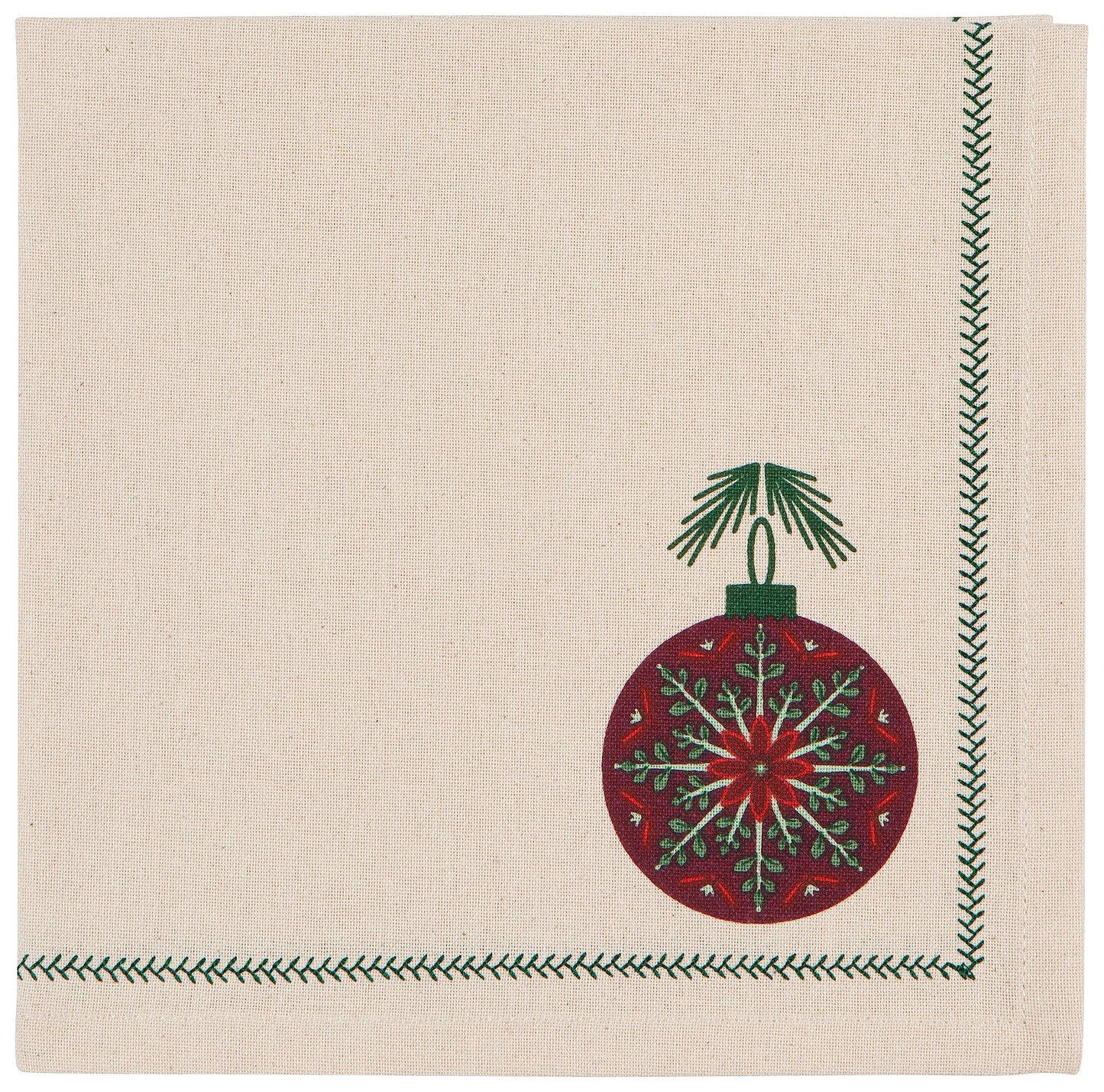 Christmas Ornament Cotton Napkins - Set of 4