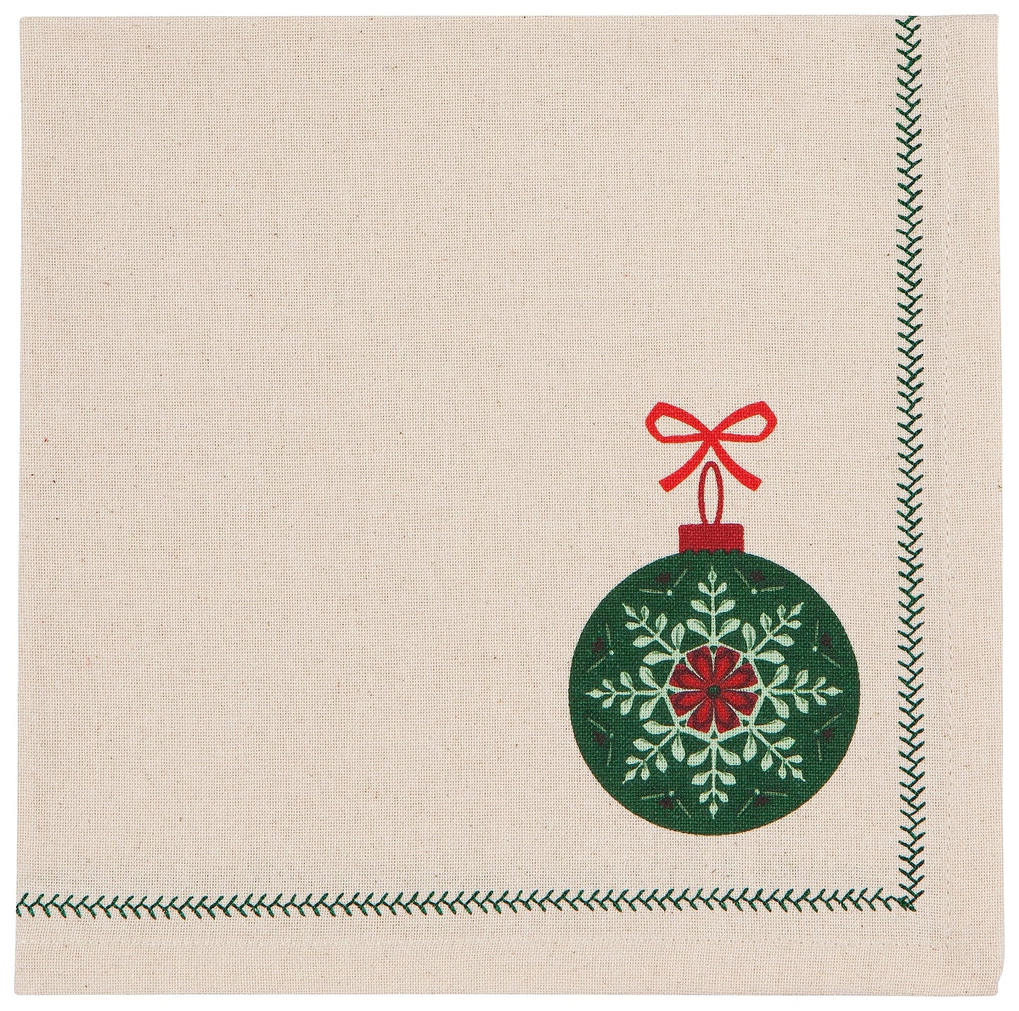 Christmas Ornament Cotton Napkins - Set of 4