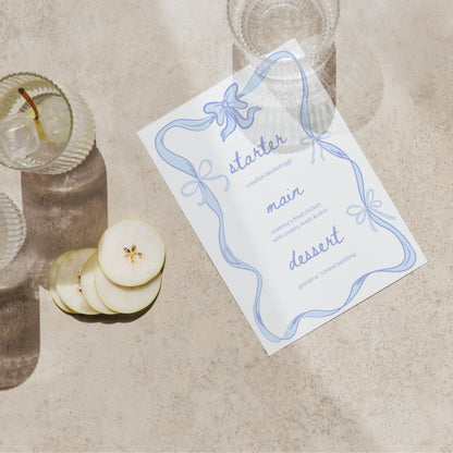 Blue Coquette Menu