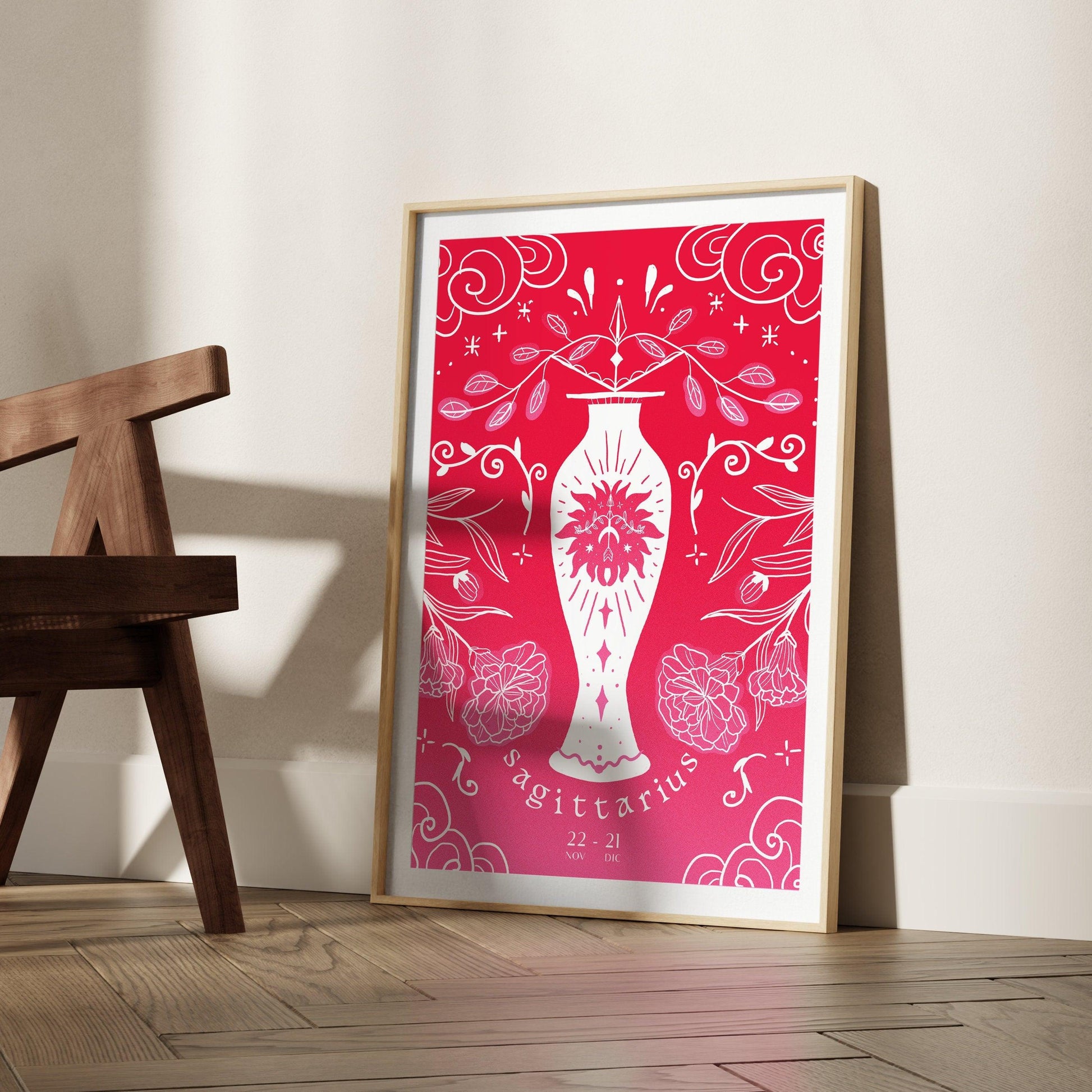 Sagittarius Zodiac Print | Hand-Drawn Archer Poster | Astrology Wall Decor | Sagittarius Gift