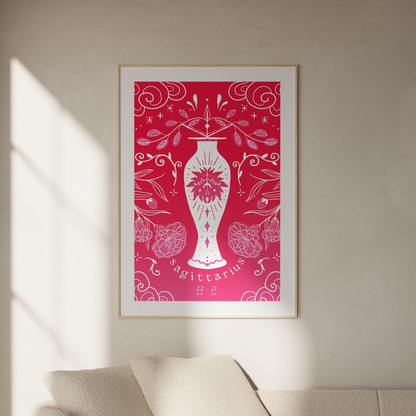 Sagittarius Zodiac Print | Hand-Drawn Archer Poster | Astrology Wall Decor | Sagittarius Gift