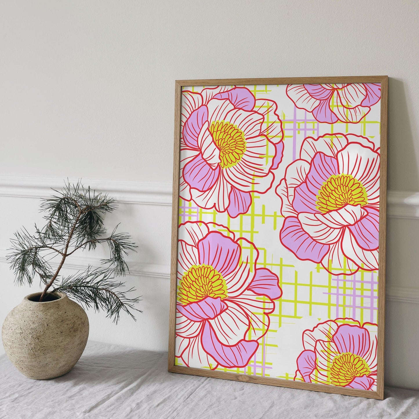 Flower Wall Art, Flower Art Print, Flower Printable, Botanical Print, Floral Wall Art, Trendy Wall Decor, Boho Wall Art, Digital Download
