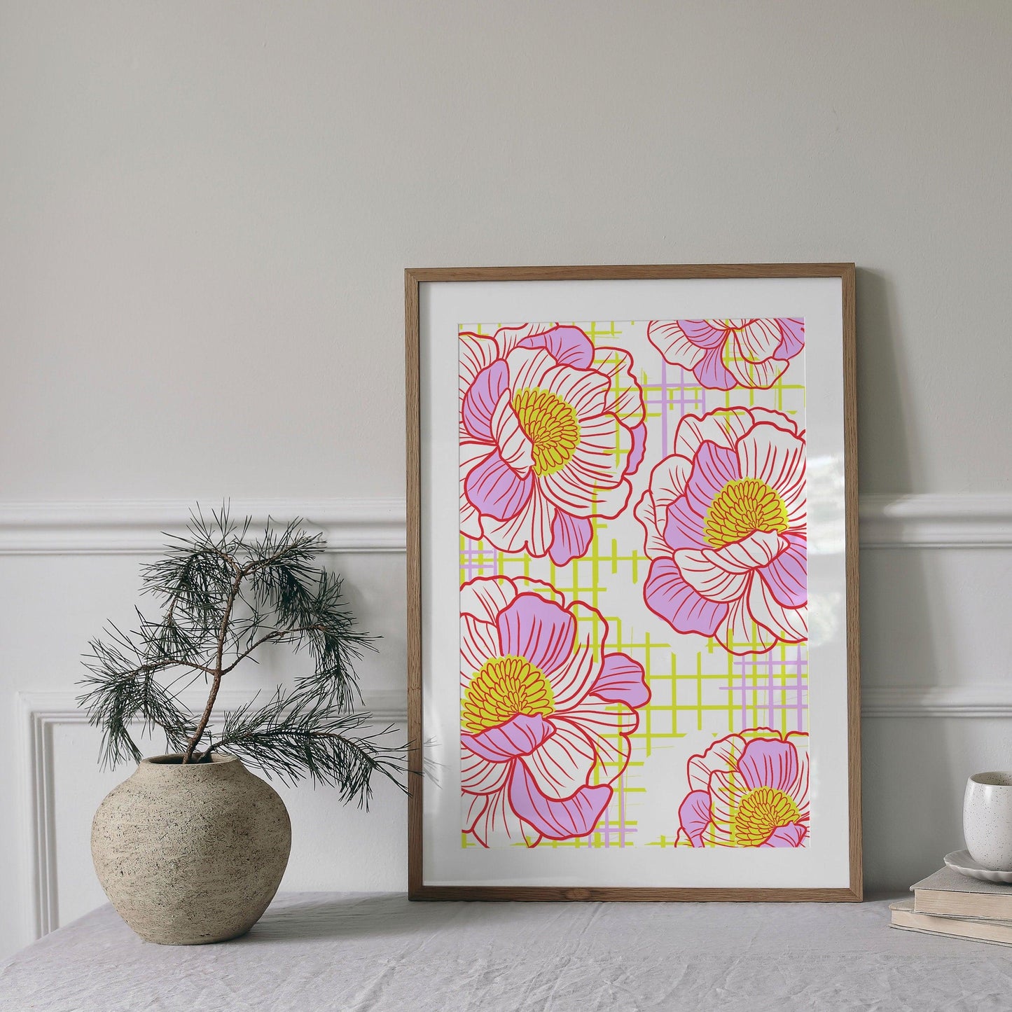 Flower Wall Art, Flower Art Print, Flower Printable, Botanical Print, Floral Wall Art, Trendy Wall Decor, Boho Wall Art, Digital Download