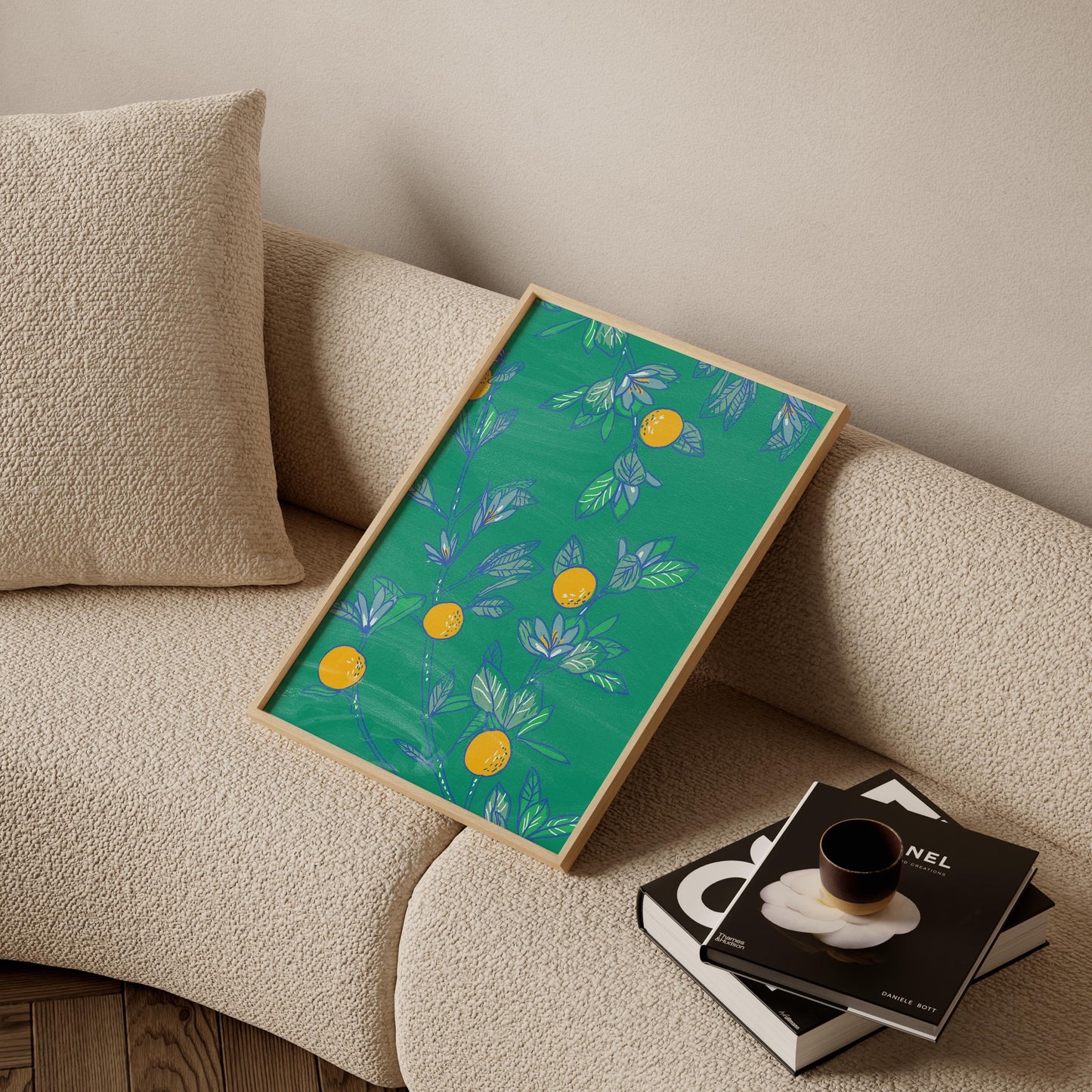 Botanical Wall Art Print, Orange Grove Digital Art, Nature-Inspired Printable Decor, Modern Wall Art for Living Room, Green Home Poster