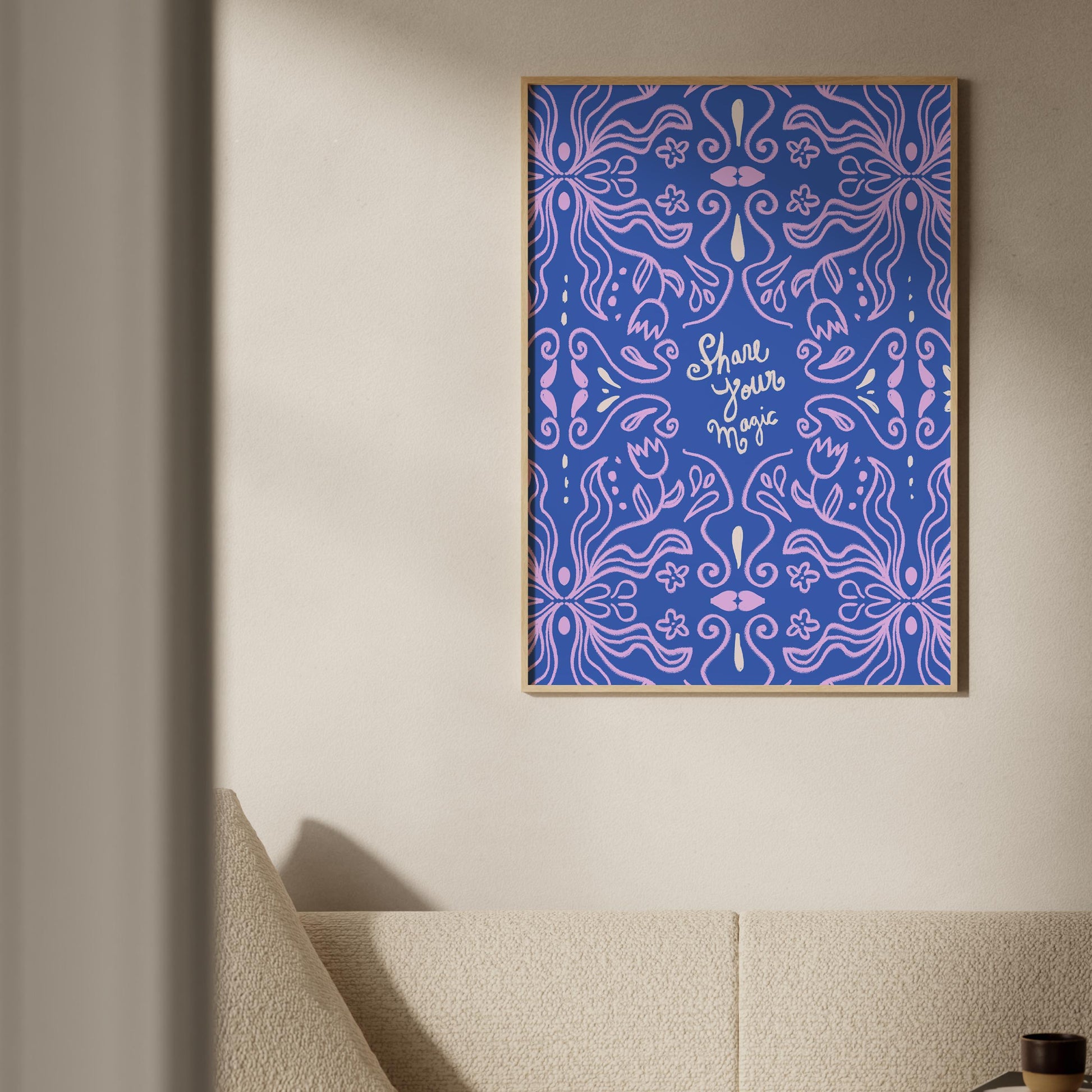 Share Your Magic - Inspirational Wall Art, Motivational Printable Poster, PurplevTypography Digital Art, Positive Quote Decor